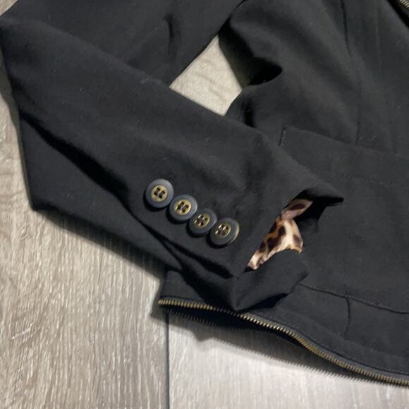 WD.NY Black Zipper Detailed Blazer Women's Size 8 - Picture 4 of 7
